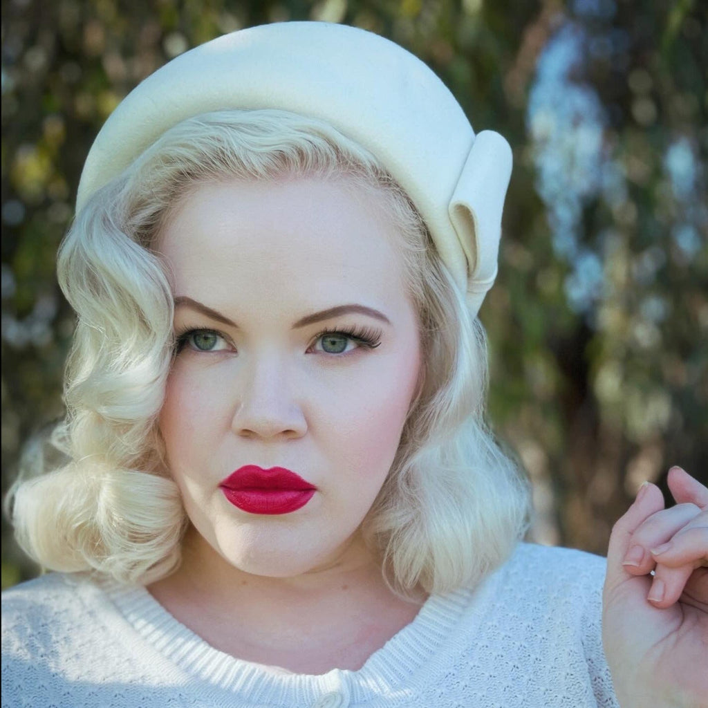 The Head-Turner Structured Beret by Lipstick & Chrome -RED