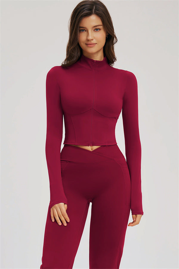The Sizzle Zip Jacket Flared Leggings 2-Piece Set